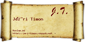 Jári Timon névjegykártya